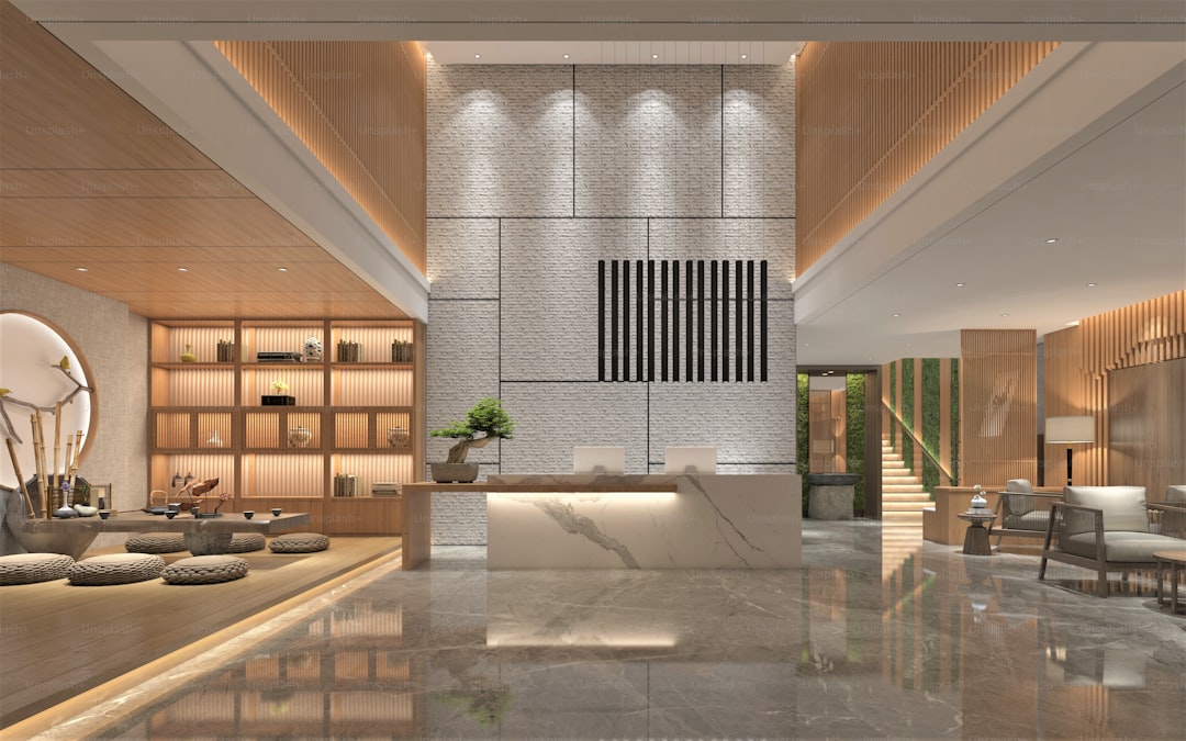 Luxury hotel lobby