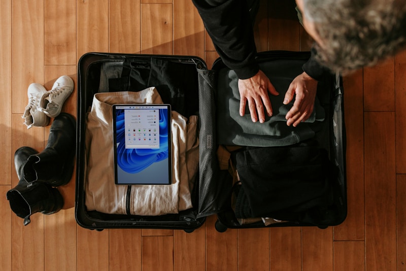 Packing a suitcase for travel