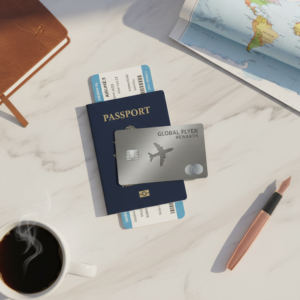 Travel rewards credit card and passport