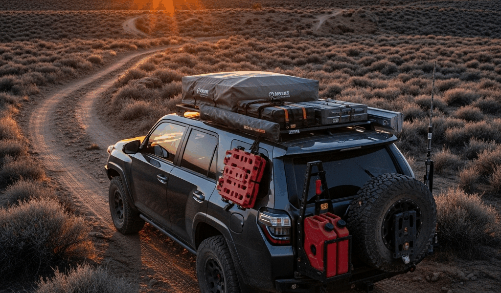 overlanding vehicle toyota 4runner with rooftop tent and gea 20260331 134826