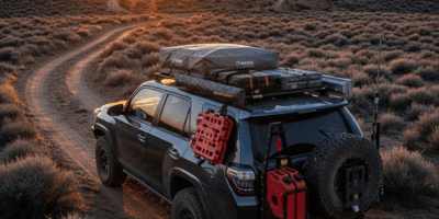 overlanding vehicle toyota 4runner with rooftop tent and gea 20260331 134826
