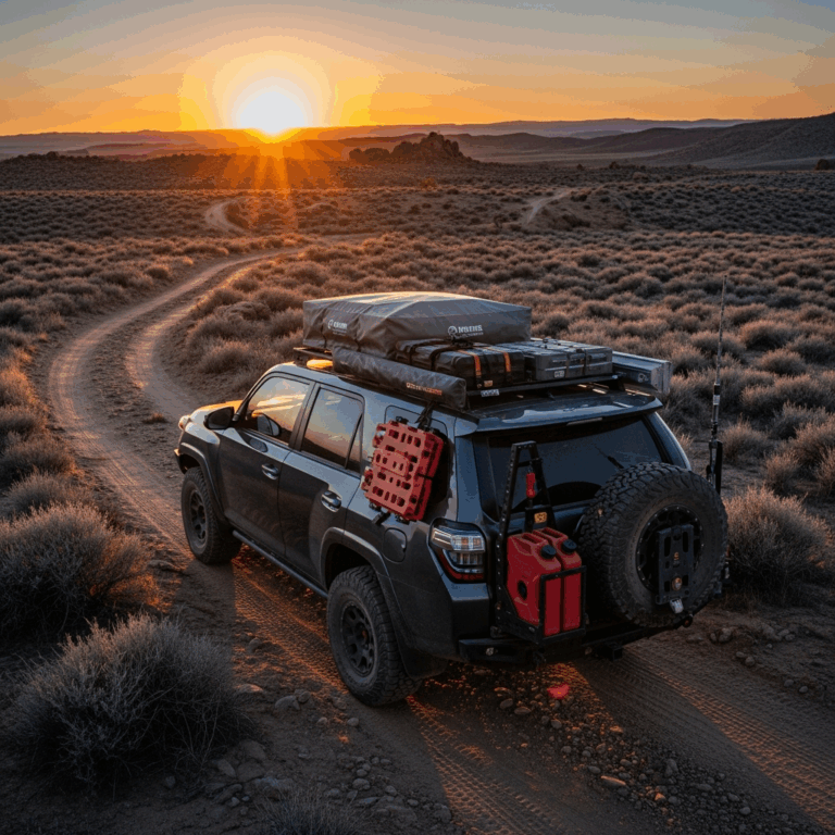 overlanding vehicle toyota 4runner with rooftop tent and gea 20260331 134826